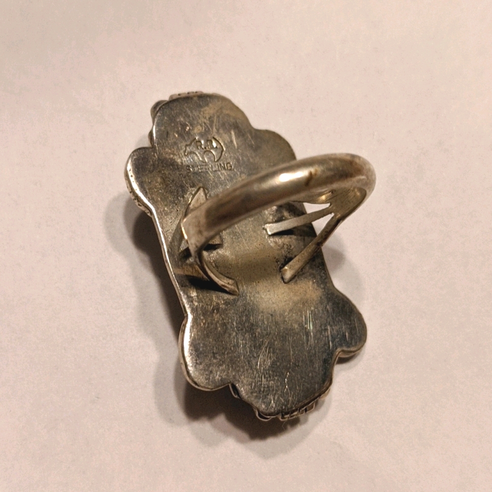 925 Running Bear Turquoise Ring - image 3